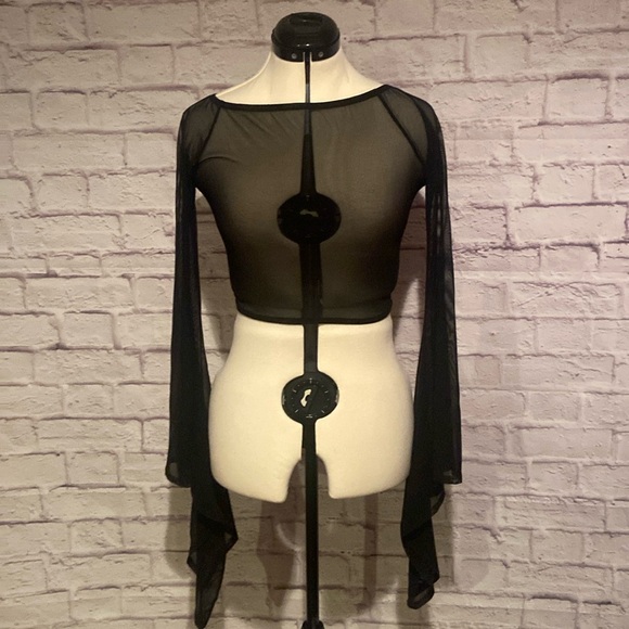 J Valentine Sheer Black Crop & Bolero Shrug Top BUNDLE - Picture 1 of 10